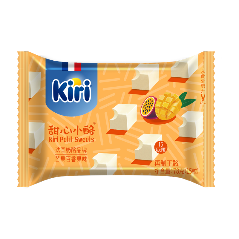 KIRI 凯瑞 甜心小酪 再制干酪 芒果百香果味 78g
