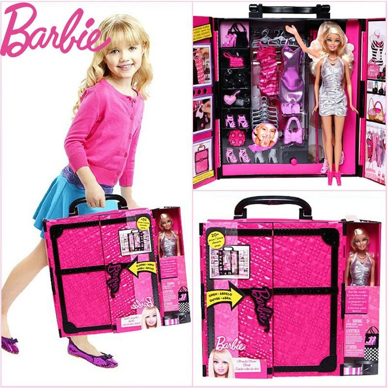 芭比（Barbie）芭比娃娃彩虹蝴蝶长发公主玩具套装生日大礼盒换装设计搭配 经典豪华梦幻衣橱X4833