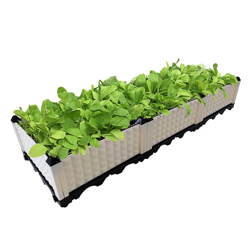 奥美优种菜盆阳台蔬菜种植箱家庭菜园花盆塑料方形组合种菜箱种植盆三联箱lz7513 虎窝购