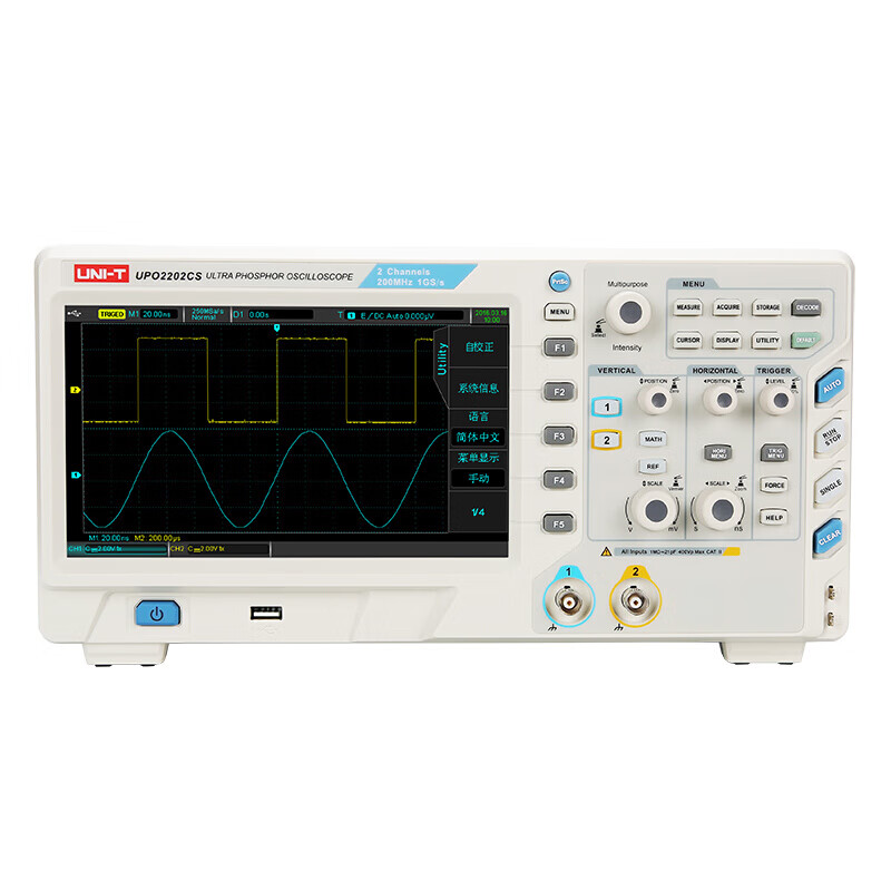 优利德(uni-t)upo2202 数字荧光示波器 示波仪 双通道