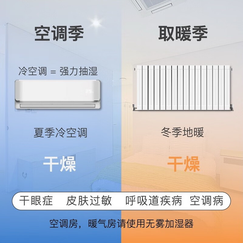博沃纳(BRUNE)微静音加湿器客厅空调房无雾空气客厅家用上加水母婴德国进口B125 白色