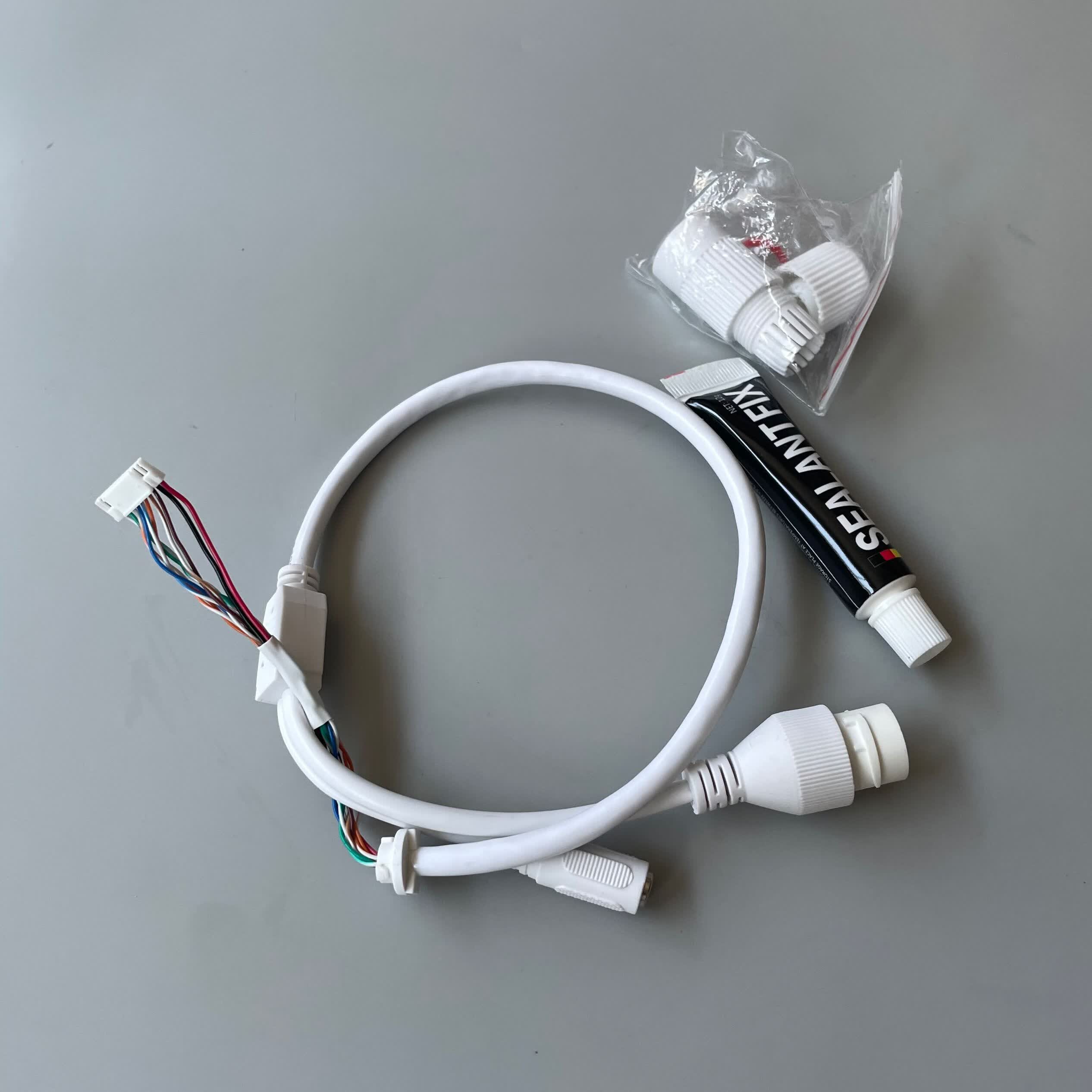 网络摄像机头尾线接口防水poe信号线辫子配件同轴 六芯六线非poe