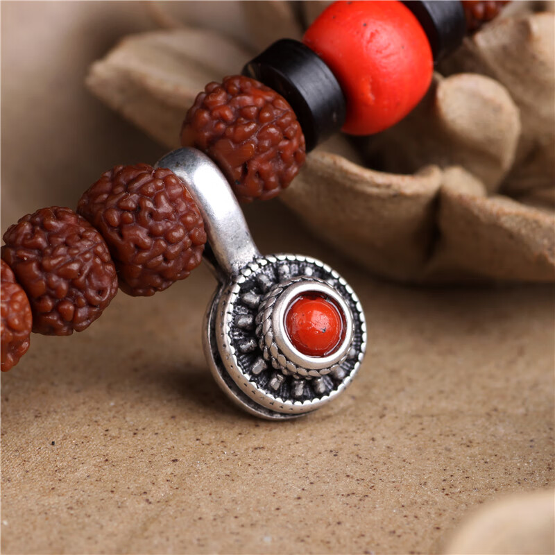 藏汉屋 藏式佛珠配饰卡子白铜特色diy饰品金刚星月念珠手串配件夹子