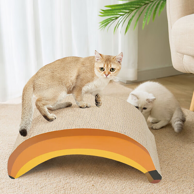 憨憨乐园 猫抓板香蕉款猫窝磨爪板瓦楞纸耐磨磨爪器猫玩具猫咪玩具