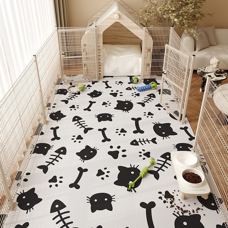 门地垫pvc宠物养猫狗窝围栏免洗垫子狗狗猫咪专用防滑防尿垫 猫呜咪