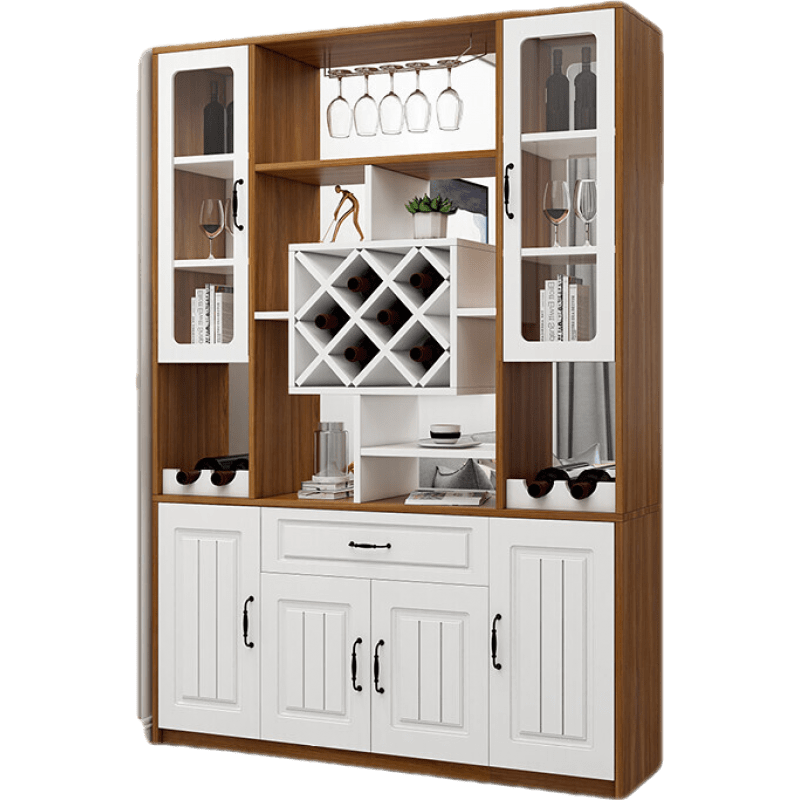 酒柜客厅靠墙进门玄关隔断鞋柜现代简约酒柜门厅间厅柜客厅装饰餐厅屏风 140*38*200白加柚 整装  框架结构