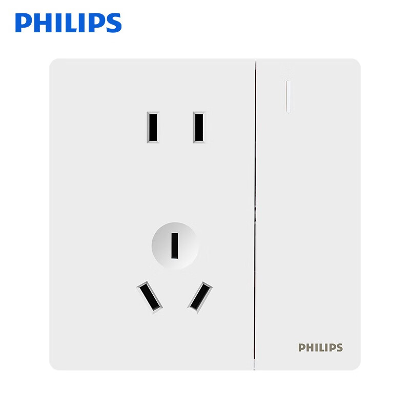 飞利浦(philips)开关插座philips一开五孔插座暗装家用简约五孔带开关