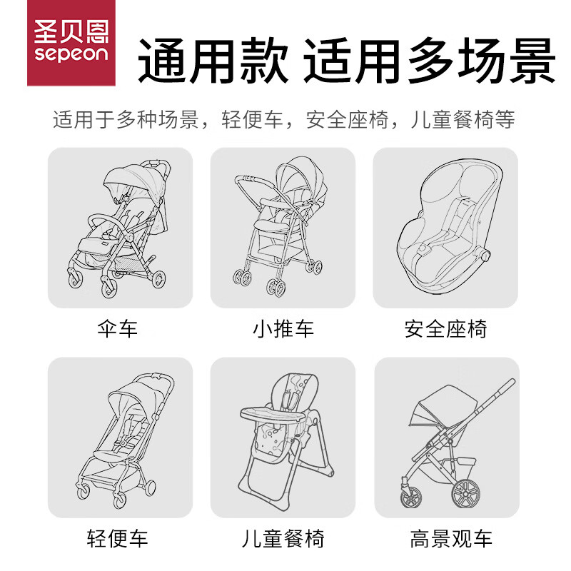 圣贝恩(sepeon)婴儿推车凉席新生儿宝宝冰丝竹席坐垫透气吸汗夏季婴儿通用凉席 【小奶龙】-夏季竹席双面款 75*32cm