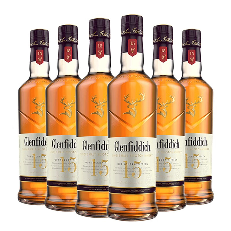 【6支装】宝树行 格兰菲迪15年700ml*6（Glenfiddich）苏格兰达夫镇单一麦芽威士忌