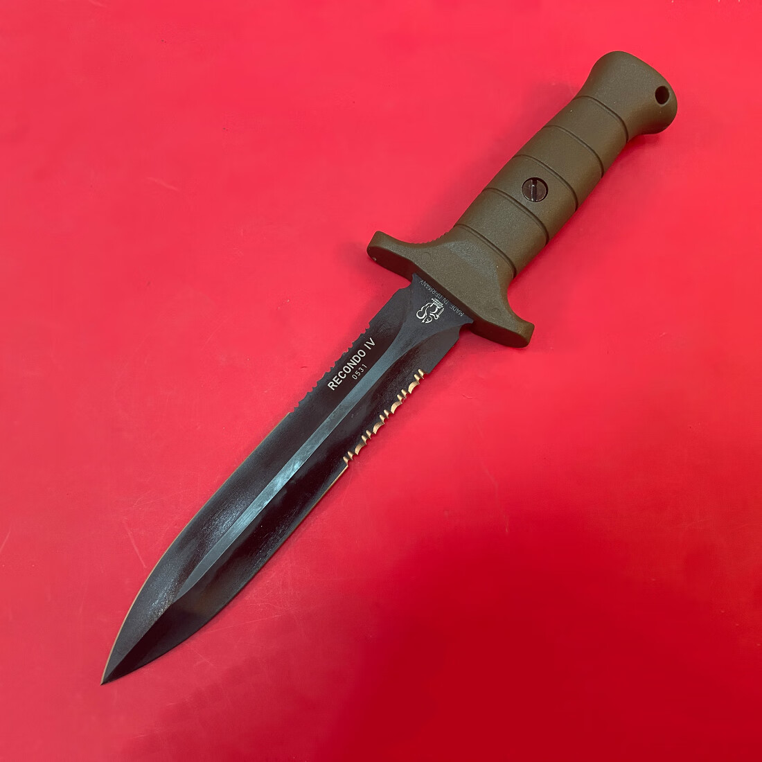 進(jìn)口德國EICKHORN松鼠索林根KM5000雙刃CSGO原型刀具Recondo直刀 軍綠色