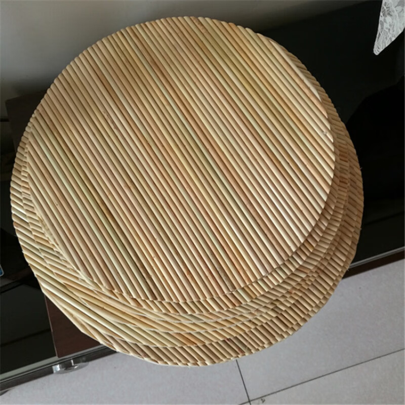 醉春木純手工雙層高粱桿蓋簾蓋墊篦子餃子簾鍋蓋饅頭筐農(nóng)用家用廚房用具 蓋簾直徑30厘米