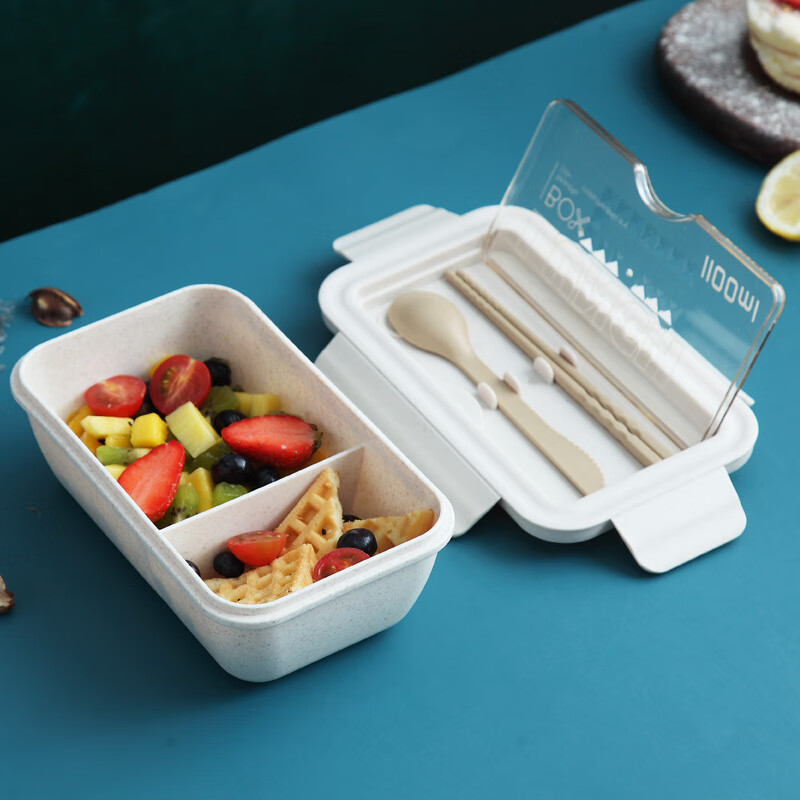 流彗分隔式饭盒厂家新款日式学生分隔饭盒便当盒保鲜可微波炉加热小麦