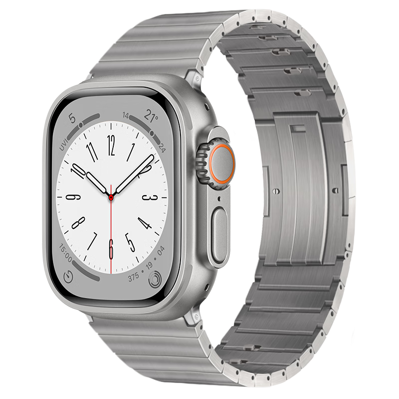 BHO适用苹果手表表带apple iwatch S9/8/7/Ultra/se链式钛金属表带