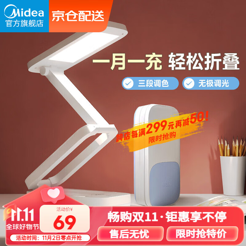 美的（Midea）可充电台灯宿舍大学生折叠台灯宿舍读写台灯折叠灯 魔盒便携台灯怎么看?