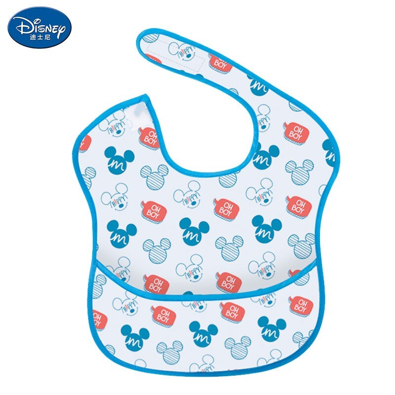 迪士尼(Disney)围兜罩衣 宝宝吃饭婴儿围兜  儿童饭兜 防水透气 裸带不闷热 2-5岁 米奇蓝