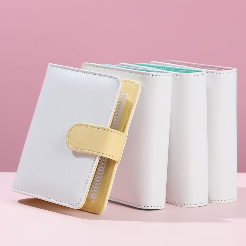 单格单页卡册专辑小卡活页一宫格三寸收册拍 白粉色 25张内页 2块挡板