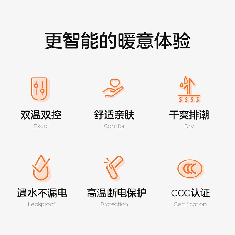 彩虹（RAINBOW）电热毯双人无纺布面料三档调控高温自动断电排潮电毯子电褥子 双温双控（1.5*1.8m）