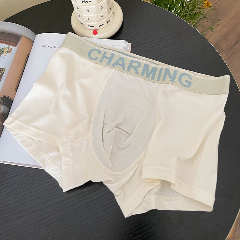 khck ck 日本韩国男士冰丝内裤透气平角裤细腻字母标纯色高弹四角裤
