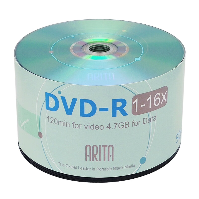 铼德(ARITA) e时代系列 DVD-R 16速4.7G 空白光盘/光盘/刻录盘 塑封装50片