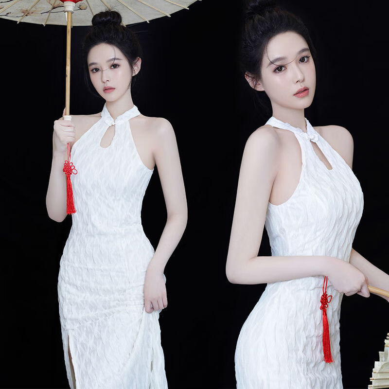 卡维妲新品情趣写真服个人艺术照2021新款法式气质改良版旗袍性感写真