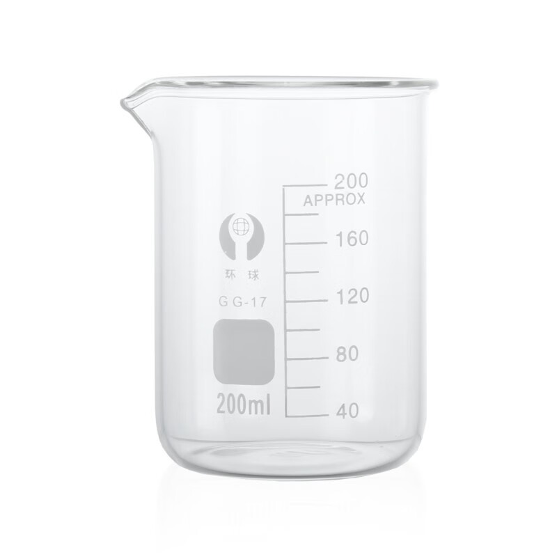 苏品 玻璃烧杯 耐高温刻度杯 200ml 玻璃烧杯