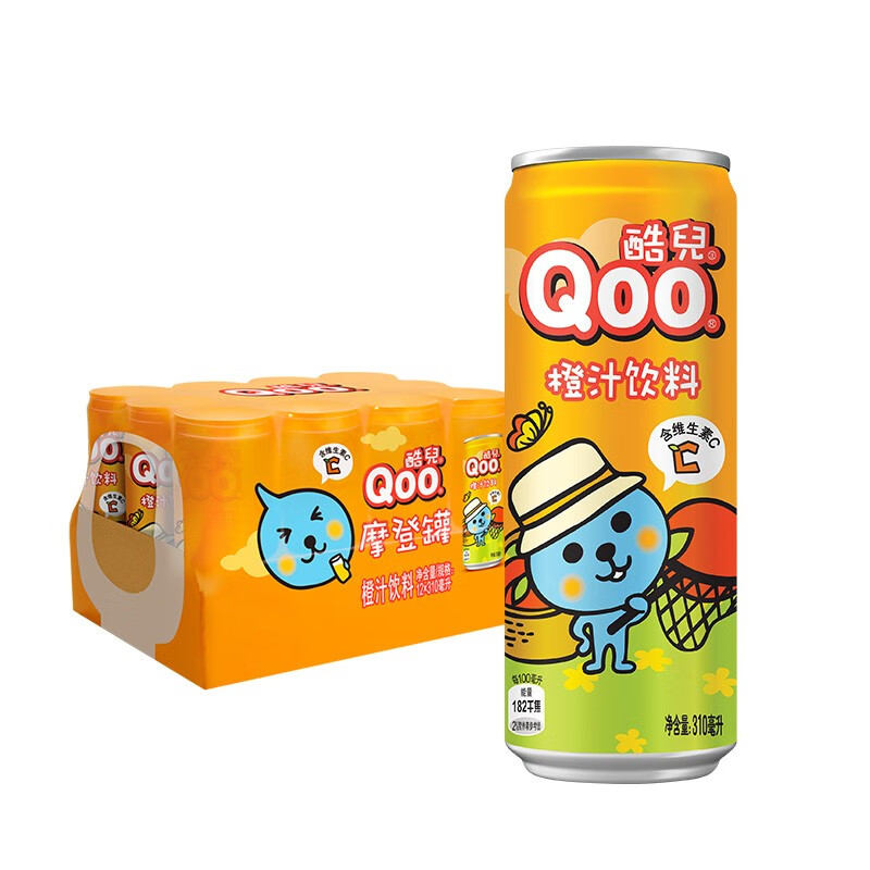 拍3件 美汁源 酷儿 qoo 橙味果汁饮料 310ml*12罐年货装 61.