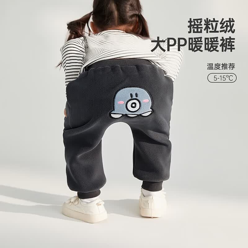 威尔贝鲁（WELLBER）儿童裤子宝宝秋冬款大屁屁裤男女童2023新款洋气时髦长裤 烟灰款 100/53高性价比高么？