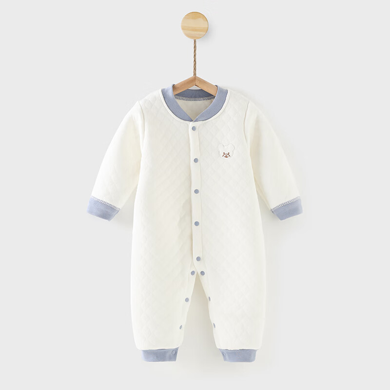 婧麒（JOYNCLEON）婴儿衣服秋季连体衣新生儿宝宝秋装夹棉保暖哈衣秋冬外出套装 白色 90cm使用感如何?