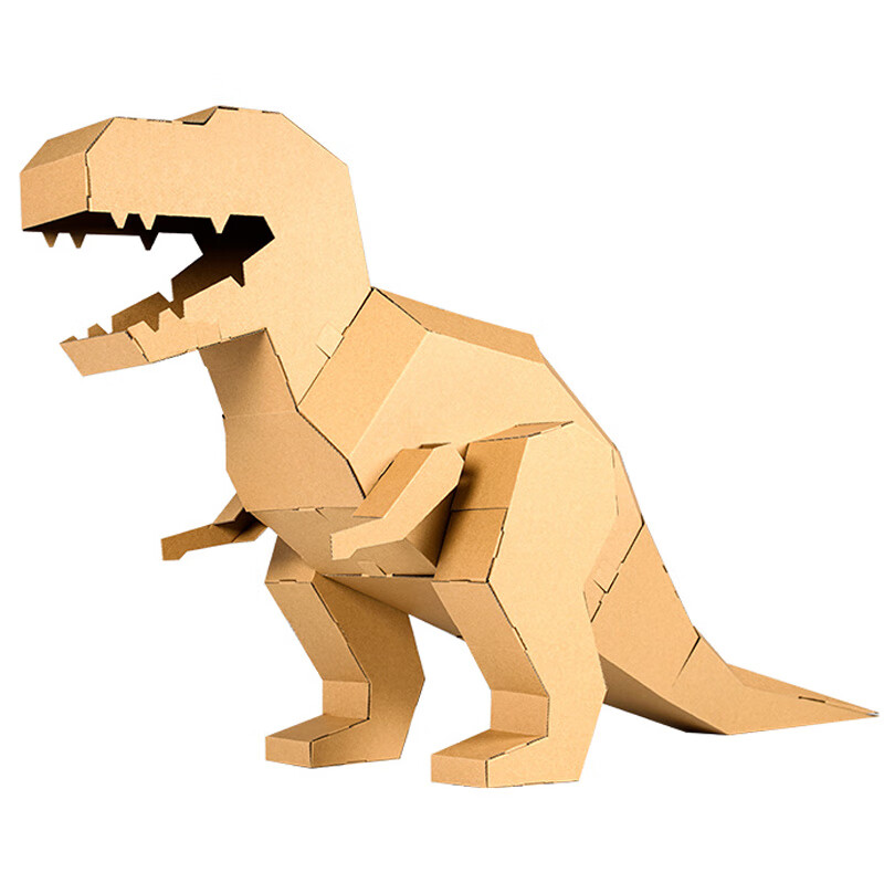 糖米 恐龙纸盒穿戴 曼嘻嘻大型儿童手工纸壳恐龙纸箱子diy模型玩具不