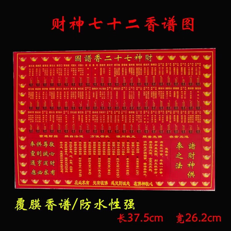 香谱图解大全家用仙家观世音四十八香谱香图财神七十二香谱图 财神香