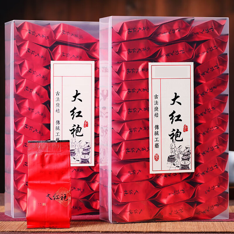 植茶客新茶大红袍茶叶肉桂浓香型乌龙茶红茶盒装独立小包 大红袍500克