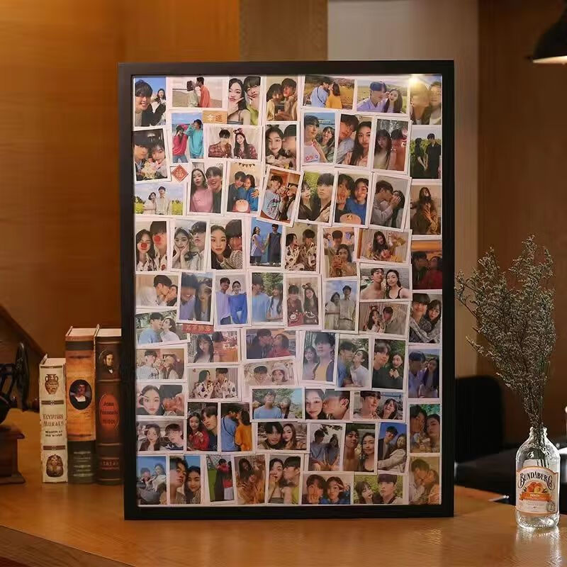 墙裱画框相框定制洗照片做成相框实木 梦幻黑【免费内衬卡纸 网红贴纸