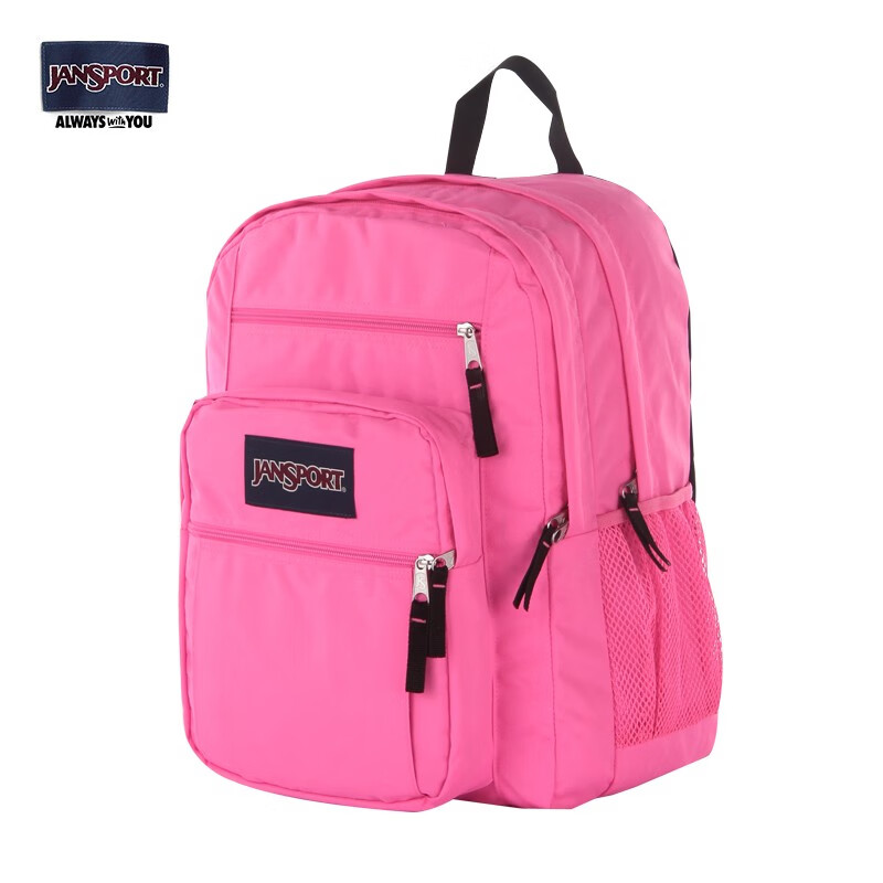 JANSPORT杰斯伯双肩包男女大学生书包高中34L背包TDN7 9RX 荧光桃红-18年复古款
