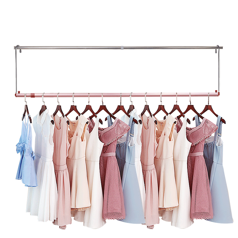 佳运来 晒被子神器晾衣杆单杆挂钩阳台室内免打孔折叠伸缩杆晾衣架简易防盗窗隐形易收纳凉衣杆 推荐【不锈钢高度四档调节】长1.3-2.3米伸缩