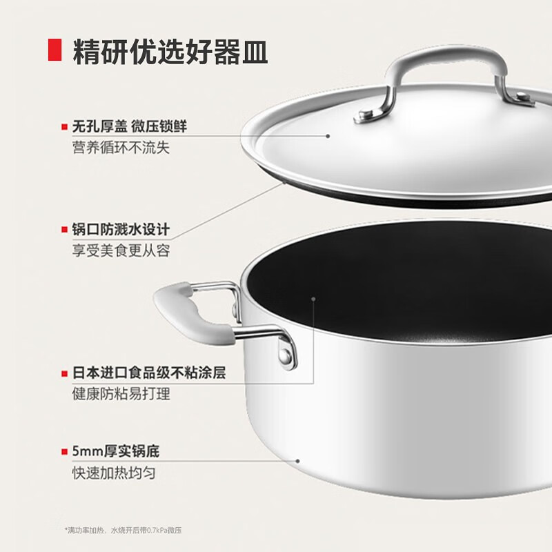 东芝（TOSHIBA）小雅电磁炉带锅套餐家用大功率电磁炉恒火精准控制10档火力易操控智能电磁灶IC-21SSC IC-21SSC【含5mm厚底电煮锅】