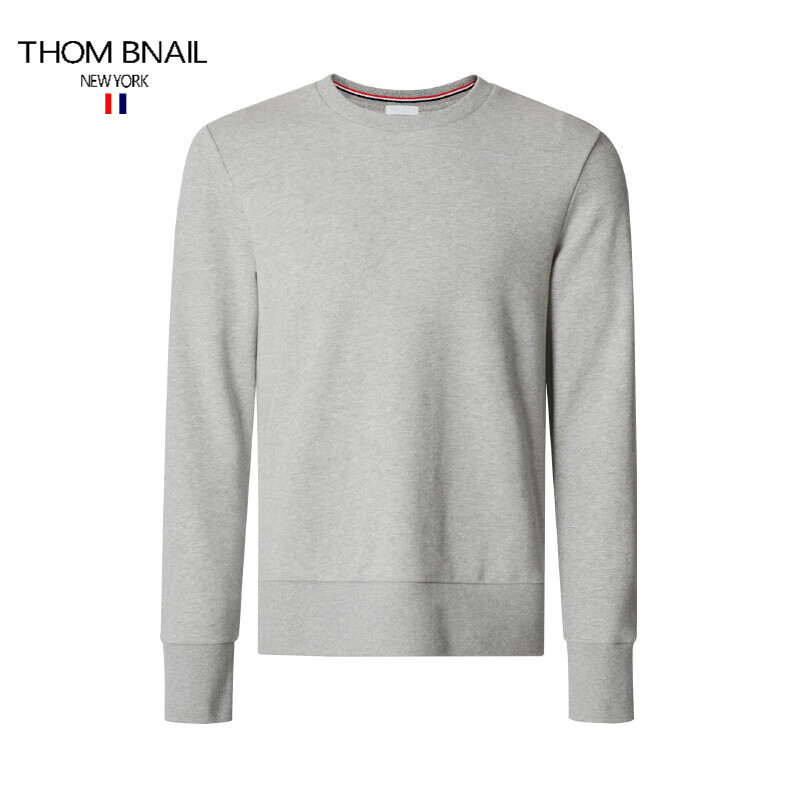 thom bnail tb 长绒棉重磅420g全棉厚款垂感净色打底衫休闲圆领男卫衣