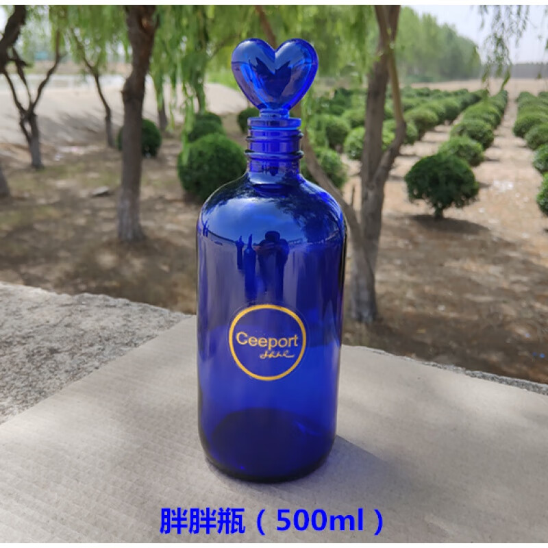 妙普乐 蓝色太阳水瓶 蓝色太阳水瓶零极限清理工具ceeport归 胖胖瓶(心形瓶塞500ml)