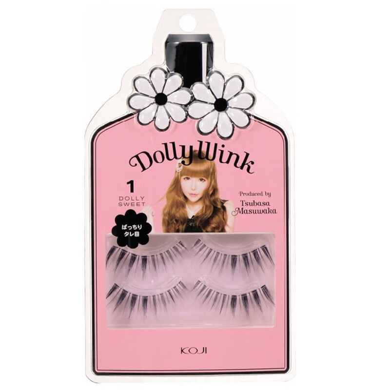 日本原装 蔻吉KOJI   DOLLY WINK 自然仿真透明梗上睫毛假睫毛 01号 DollySweet