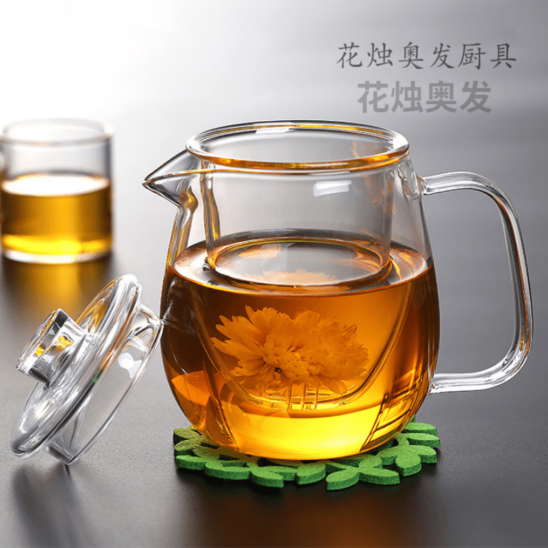 拓扑茶杯透明玻璃过滤茶水分离水杯女喝菊花茶杯子男花茶杯可加热泡