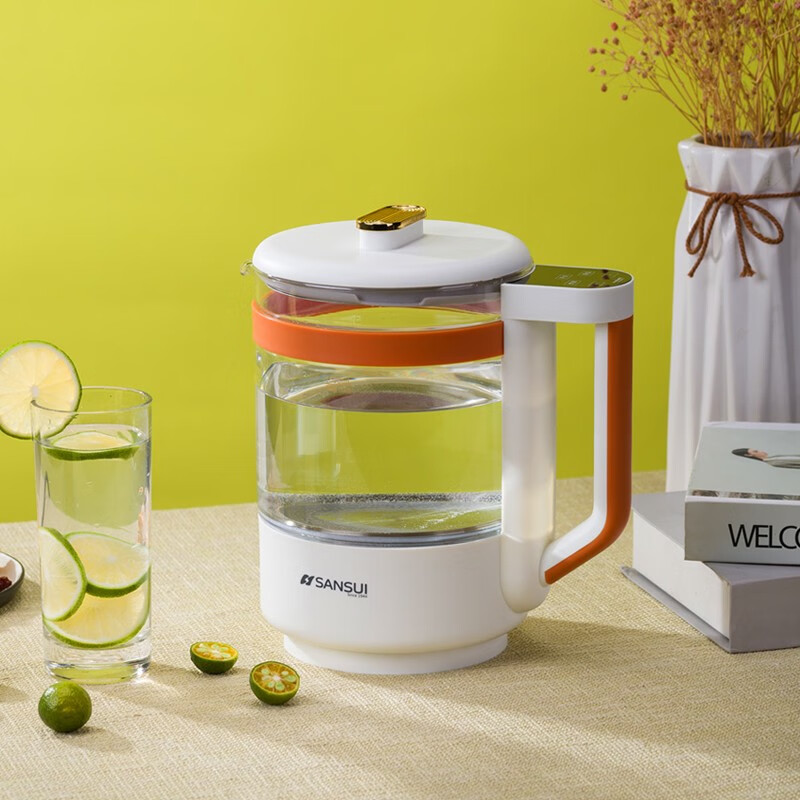 山水(sansui)烧水壶1.2l高硼硅多段恒温 白色