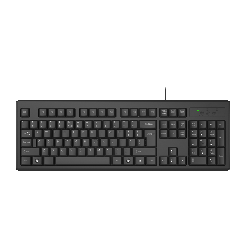 双飞燕（A4TECH) WK-100 有线键盘 办公打字用薄膜键盘笔记本外接台式电脑通用键盘104键 USB接口 黑色    47.9元