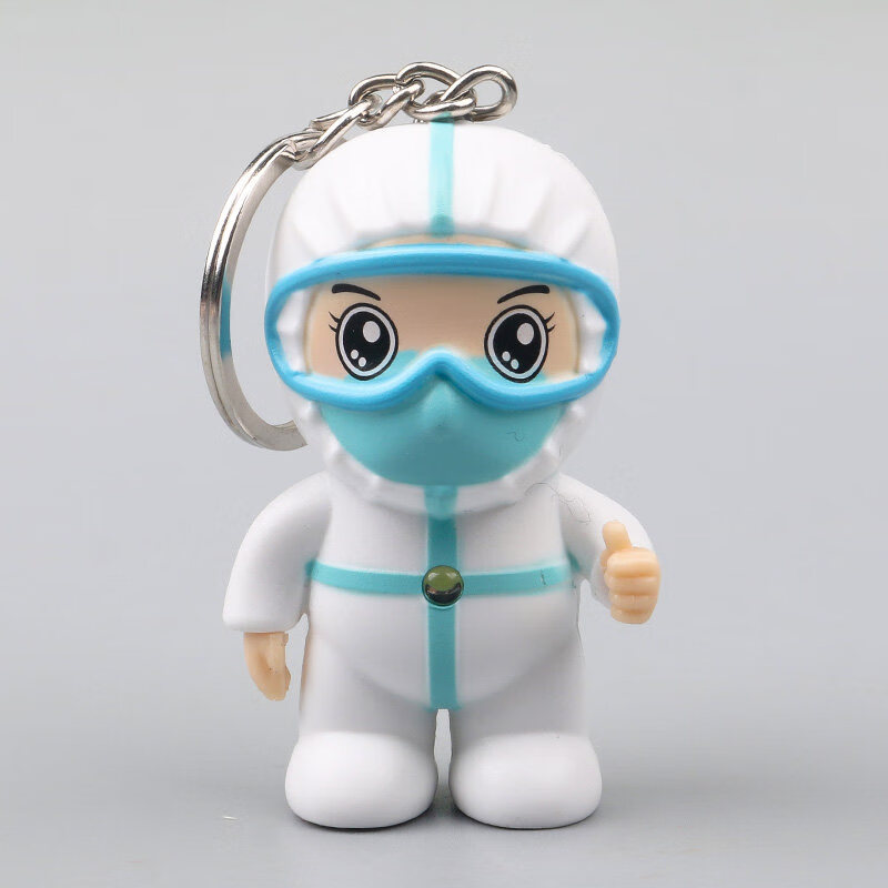 【抖音同款】纪念医生护士人员志愿者发光发声逆光天使钥匙扣公仔挂件