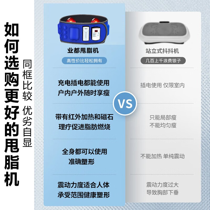 业都 【男女通用】无线使用充电甩脂机减腰抖抖机震肚子按摩健身器材 豪华充电款【强效震动甩脂】