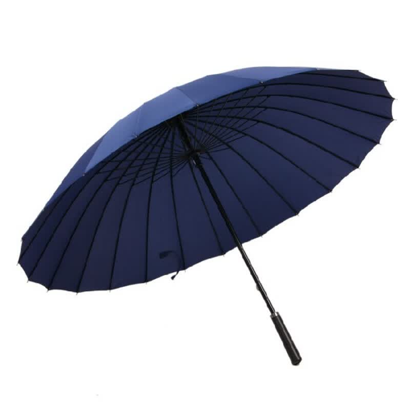 24骨长柄超大商务直杆雨伞双人广告伞成人大号抗风暴雨高尔夫伞 24骨藏青色 伞下直径115cm怎么看?