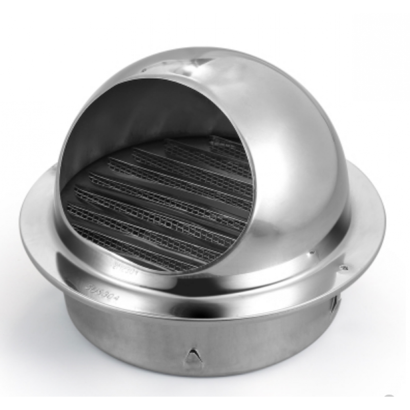 排风口厨房卫生间墙外排气出风口防雨防风帽 201不锈钢圆形6厘米孔用