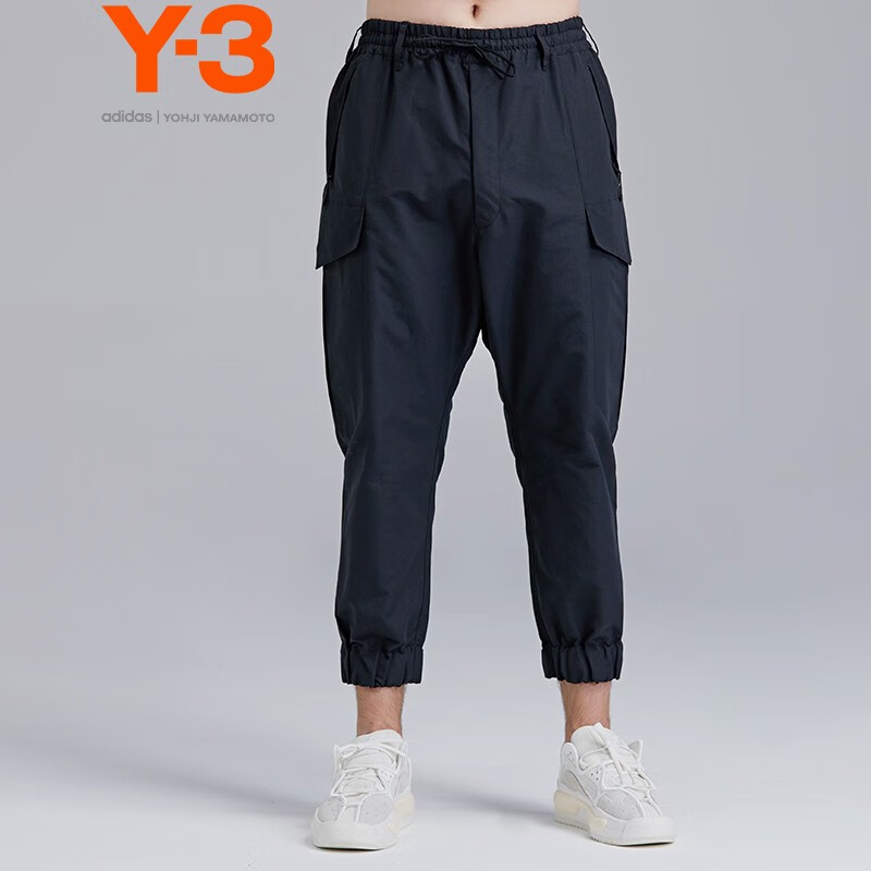 【商场同款】Y-3 男士工装休闲裤九分裤T6GK4559 黑色 S