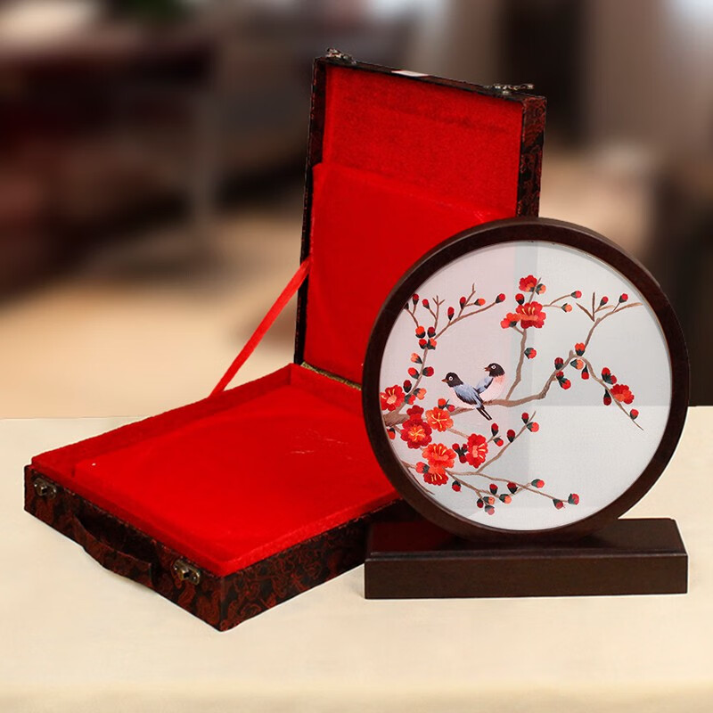 一涵 涵手工刺绣双面绣装饰摆件工艺品搬家乔迁中国风特色礼品送老外