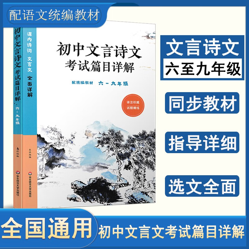 初中文言诗文考试篇目详解 六至九年级通用配套语文统编教材古诗词文言文 初中语文教辅华东师范大学出版社