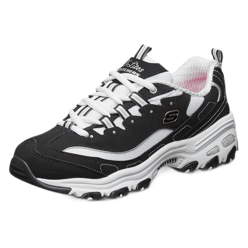 Skechers斯凱奇兒童鞋經(jīng)典熊貓鞋老爹鞋童鞋運(yùn)動(dòng)鞋秋冬休閑男女鞋664060L BKW黑色/白色 34