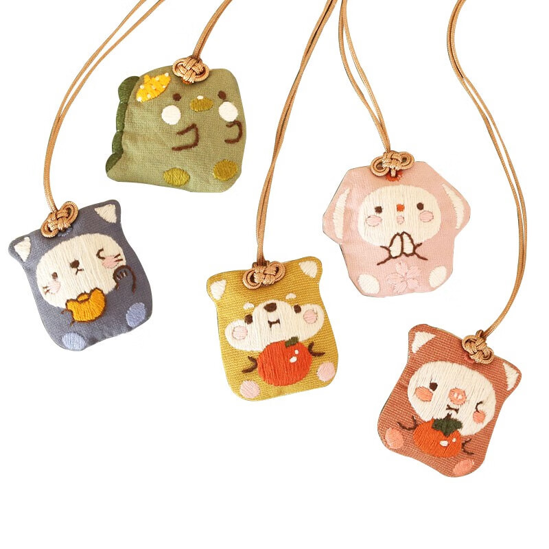 哈尼手工（HoneyDIY）哈尼刺绣手工情侣平安符汽车挂件平安福礼物 四季平安（含绣绷）